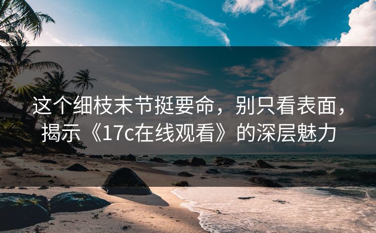 这个细枝末节挺要命，别只看表面，揭示《17c在线观看》的深层魅力