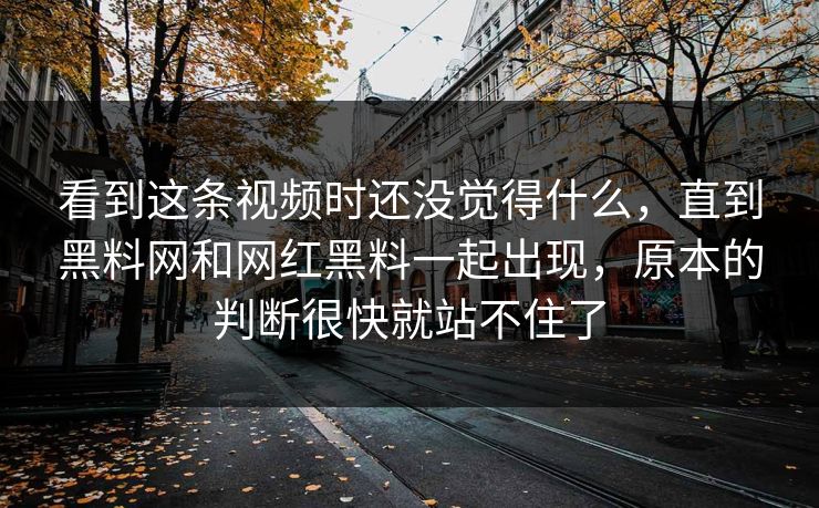 看到这条视频时还没觉得什么，直到黑料网和网红黑料一起出现，原本的判断很快就站不住了