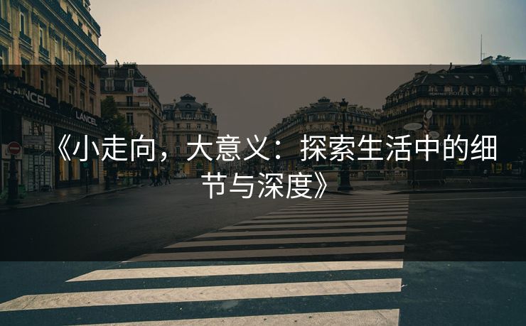 《小走向,大意义:探索生活中的细节与深度》 《小走向,大意义:探索生活中的细节与深度》