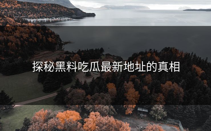 探秘黑料吃瓜最新地址的真相